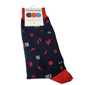 Men's Trouser Socks Black Red Gray 80% Cotton Size 7-13